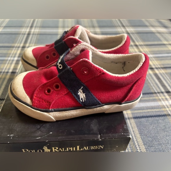 Toddler Ralph Lauren Polo sneakers red gardener vulcanized Toddler size 8 - Picture 7 of 8